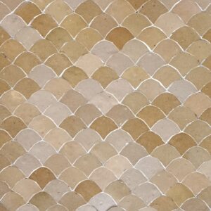 Zellige marocain écaille de poisson – beige naturel