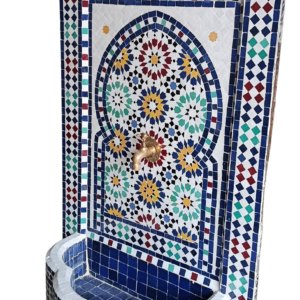 Fontaine murale en zellige marocain – 160 × 93 cm