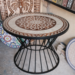 Table ronde en zellige marocain – Ø 90 cm