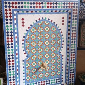 Fontaine murale en zellige marocain – 160 × 90 cm