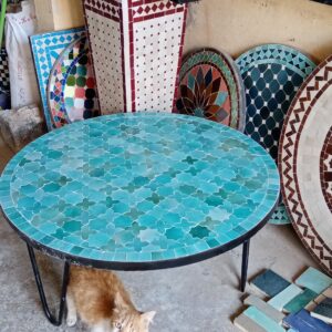 Table ronde en zellige marocain – 70 cm