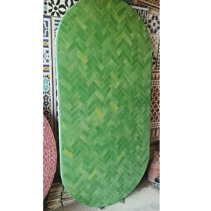 Table ovale en zellige vert – Artisanat marocain authentique